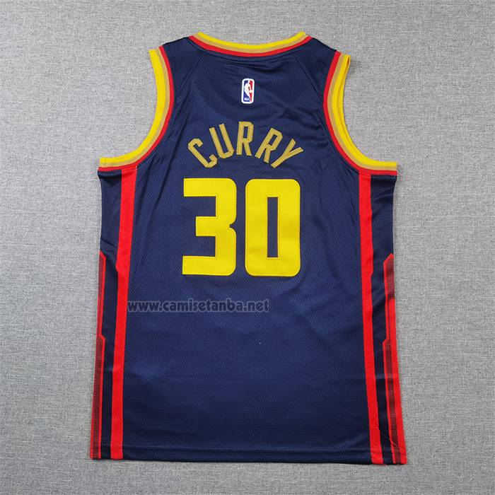 Camiseta Nino Golden State Warriors Stephen Curry NO 30 Ciudad 2024-25 Azul